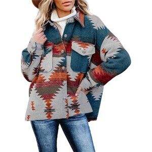 Womens V Neck Shirt Long Sleeve Button Down Blouse Oversized Loose Pockets Top